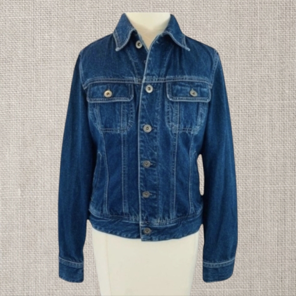 Tommy Hilfiger Y2K Classic Denim Blue Trucker Jacket Unisex Sz L - Picture 1 of 11